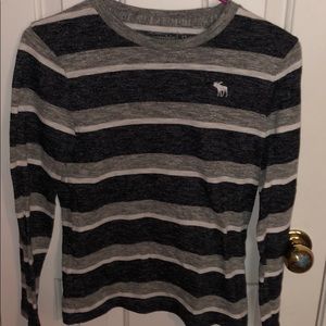 Abercrombie kids grey striped long sleeve shirt